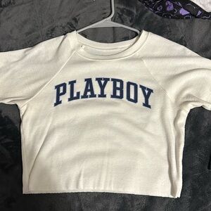 White Playboy Baby Tee From PacSun